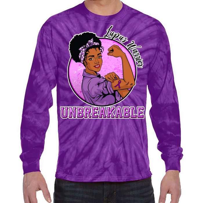 Lupus Awareness Warrior Unbreakable Tie-Dye Long Sleeve Shirt