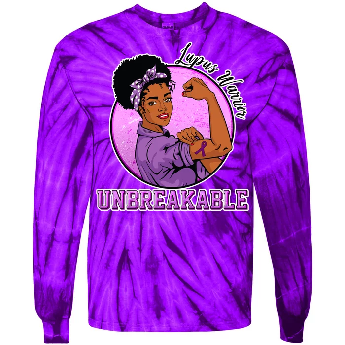 Lupus Awareness Warrior Unbreakable Tie-Dye Long Sleeve Shirt