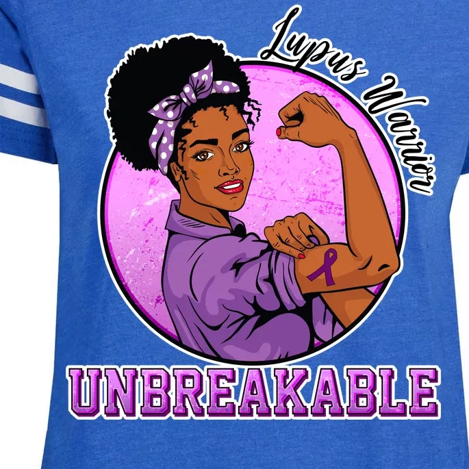 Lupus Awareness Warrior Unbreakable Enza Ladies Jersey Football T-Shirt