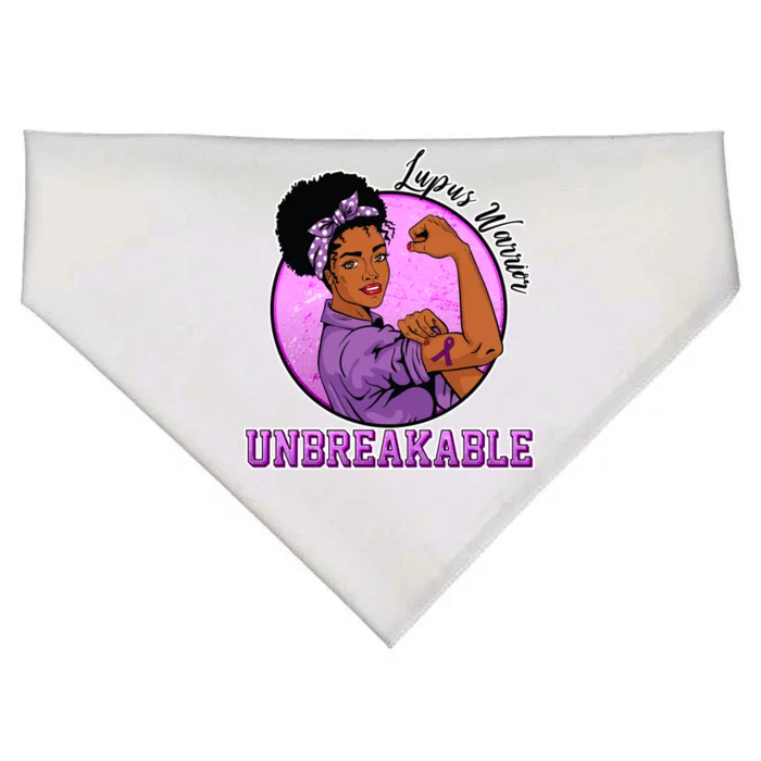 Lupus Awareness Warrior Unbreakable USA-Made Doggie Bandana