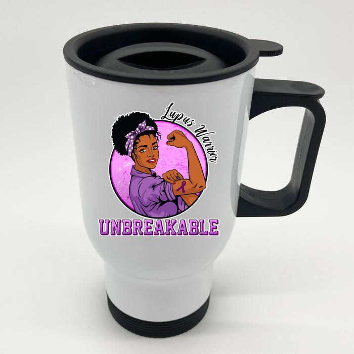 Lupus Awareness Warrior Unbreakable Front & Back Stainless Steel Travel Mug