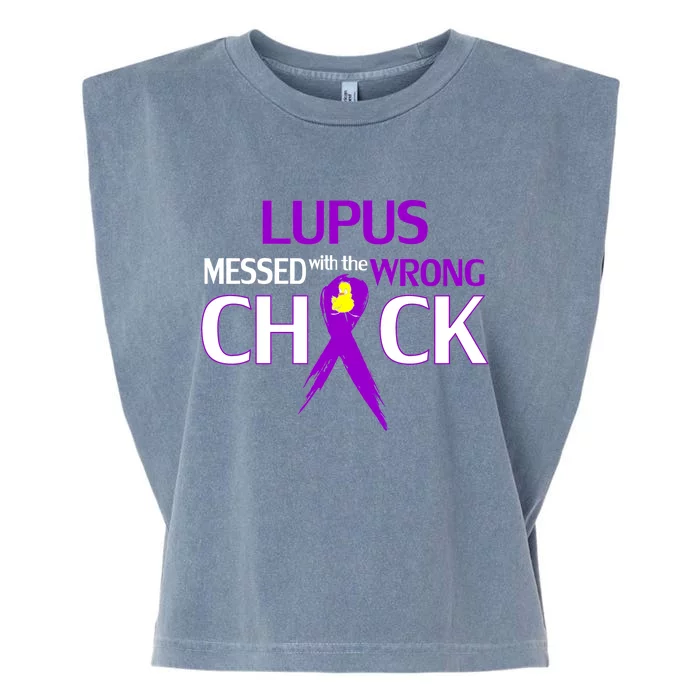 Lupus Messed With The Wrong Chick Garment-Dyed Women's Muscle Tee