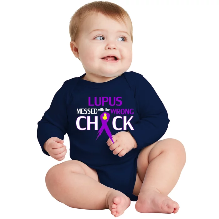 Lupus Messed With The Wrong Chick Baby Long Sleeve Bodysuit