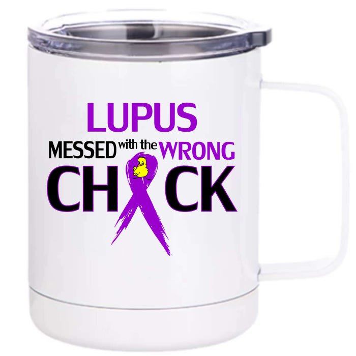 Lupus Messed With The Wrong Chick Front & Back 12oz Stainless Steel Tumbler Cup