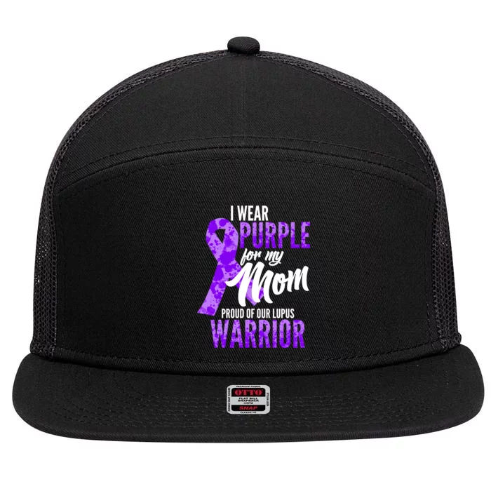 Lupus Warrior Wear Purple For My Mom 7 Panel Mesh Trucker Snapback Hat