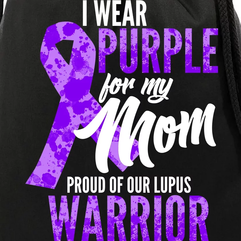 Lupus Warrior Wear Purple For My Mom Drawstring Bag