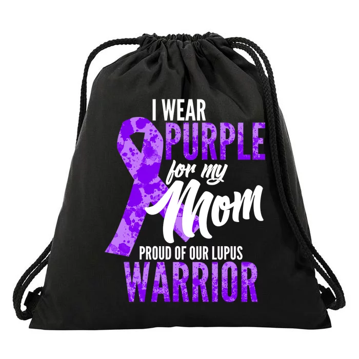 Lupus Warrior Wear Purple For My Mom Drawstring Bag