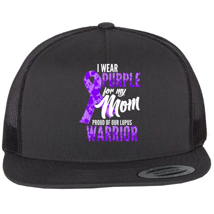 Lupus Warrior Wear Purple For My Mom Flat Bill Trucker Hat