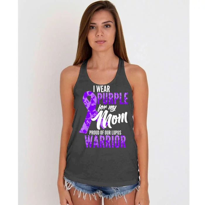 Lupus Warrior Wear Purple For My Mom Women's Knotted Racerback Tank