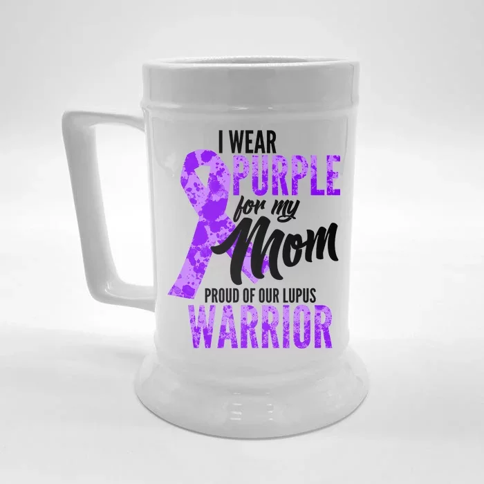 Lupus Warrior Wear Purple For My Mom Front & Back Beer Stein