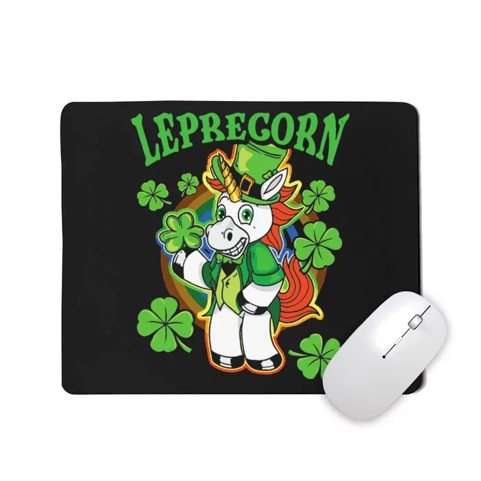 Leprechaun Unicorn Rainbow St Patricks Day Irish Culture Mousepad