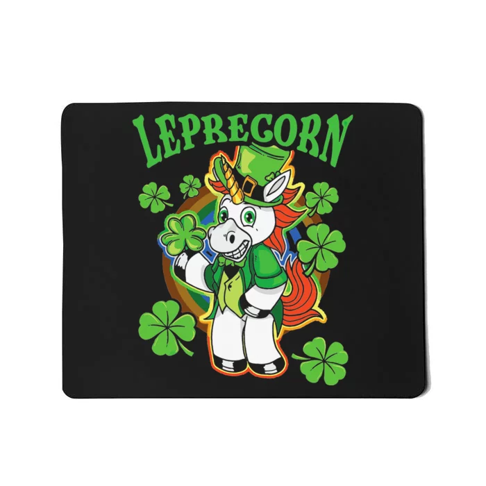 Leprechaun Unicorn Rainbow St Patricks Day Irish Culture Mousepad