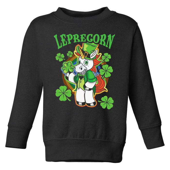 Leprechaun Unicorn Rainbow St Patricks Day Toddler Sweatshirt