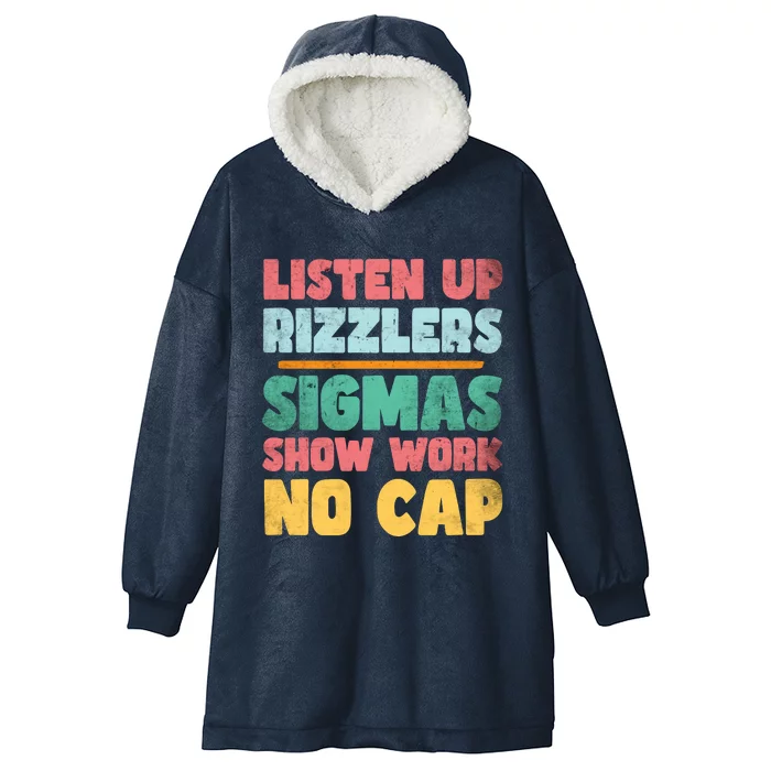 Listen Up Rizzlers Middle School Teacher Gen Alpha Slang Hooded Wearable Blanket