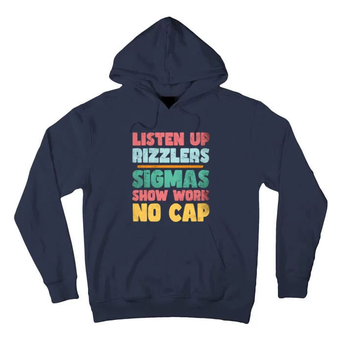 Listen Up Rizzlers Middle School Teacher Gen Alpha Slang Tall Hoodie