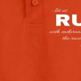 Let Us Run With Endurance Heb 12:1 Runners Gift Dry Zone Grid Performance Polo