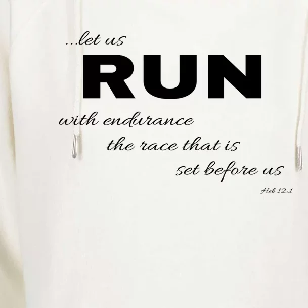 Let Us Run With Endurance Heb 12:1 Runners Gift Womens Funnel Neck Pullover Hood