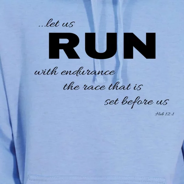 Let Us Run With Endurance Heb 12:1 Runners Gift Unisex Surf Hoodie