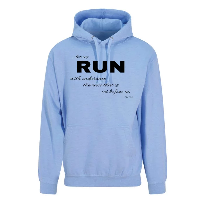 Let Us Run With Endurance Heb 12:1 Runners Gift Unisex Surf Hoodie