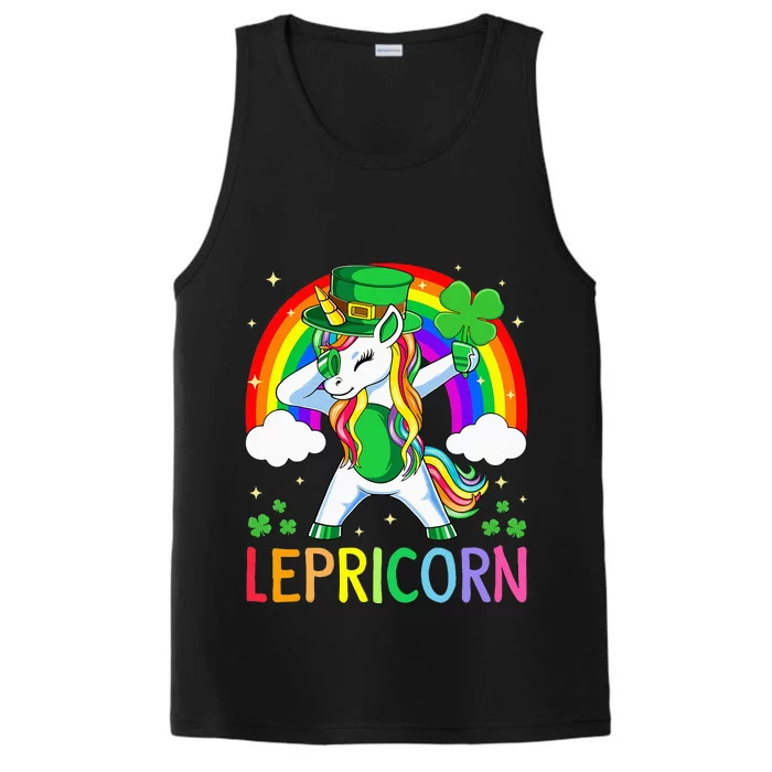 Lepricorn Unicorn St Patricks Day Lucky Performance Tank