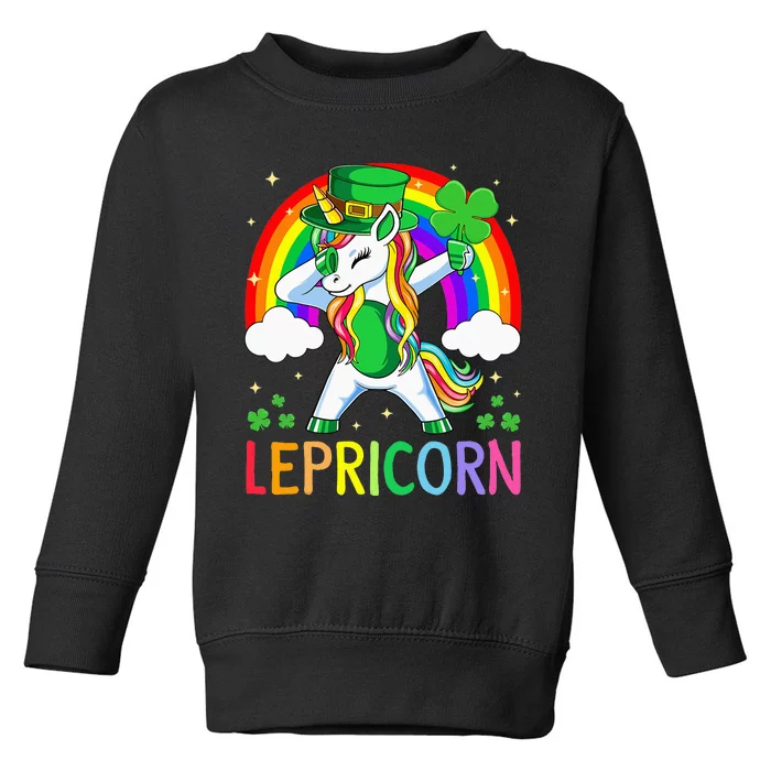 Lepricorn Unicorn St Patricks Day Lucky Toddler Sweatshirt