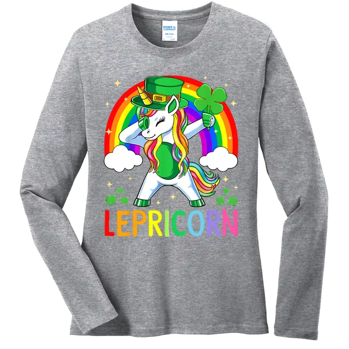 Lepricorn Unicorn St Patricks Day Ladies Long Sleeve Shirt