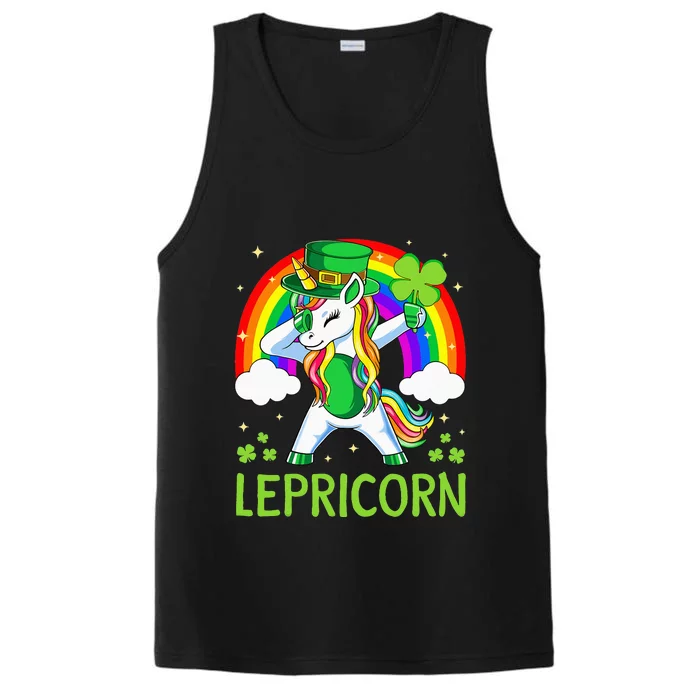 Lepricorn Unicorn St Patricks Day Lucky Performance Tank