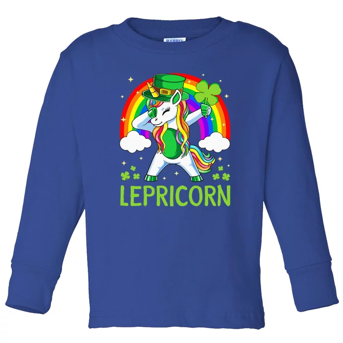 Lepricorn Unicorn St Patricks Day Lucky Toddler Long Sleeve Shirt