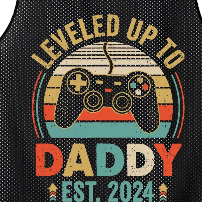 Leveled Up To Daddy 2024 Video Game Promoted To Daddy Mesh Reversible Basketball Jersey Tank