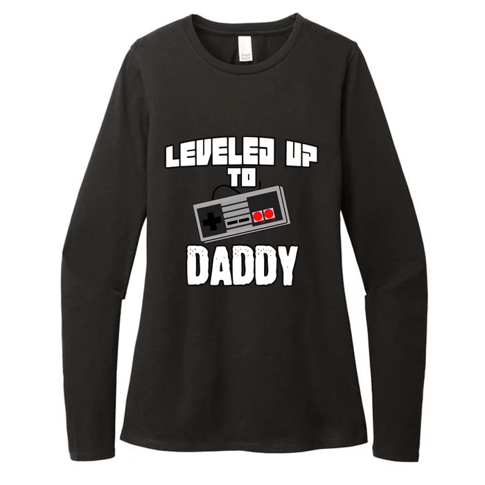 Leveled Up To Daddy Dad Fathers Day Dad Cute Gift Womens CVC Long Sleeve Shirt