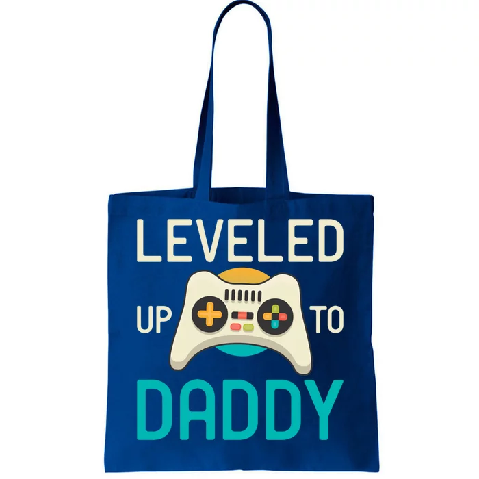 Leveled Up To Daddy Cool Videogame Player Gamer Fatherhood Gift Tote Bag