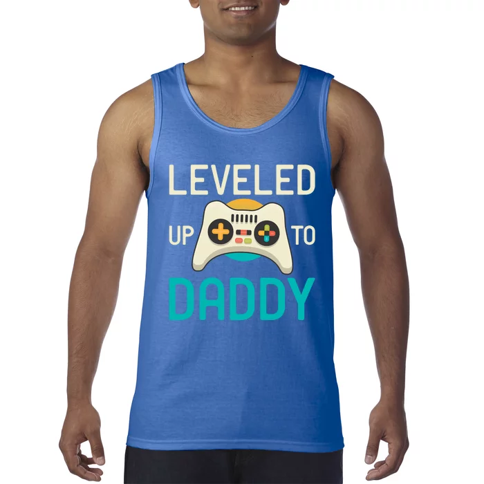 Leveled Up To Daddy Cool Videogame Player Gamer Fatherhood Gift Tank Top