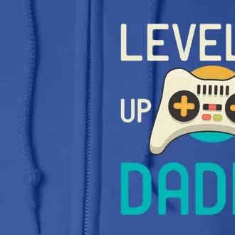 Leveled Up To Daddy Cool Videogame Player Gamer Fatherhood Gift Full Zip Hoodie