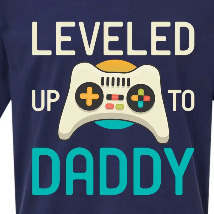 Leveled Up To Daddy Cool Videogame Player Gamer Fatherhood Gift Sueded Cloud Jersey T-Shirt