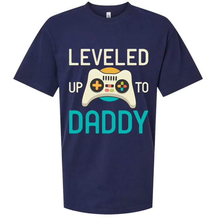 Leveled Up To Daddy Cool Videogame Player Gamer Fatherhood Gift Sueded Cloud Jersey T-Shirt