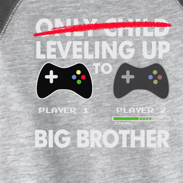 Leveling Up To Big Brother Video Game Player Toddler Fine Jersey T-Shirt