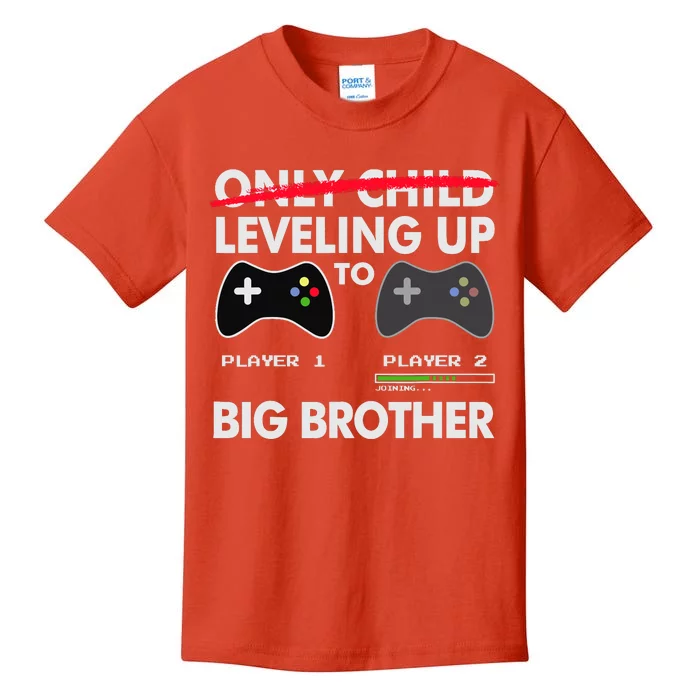 Leveling Up To Big Brother Video Game Player Kids T-Shirt