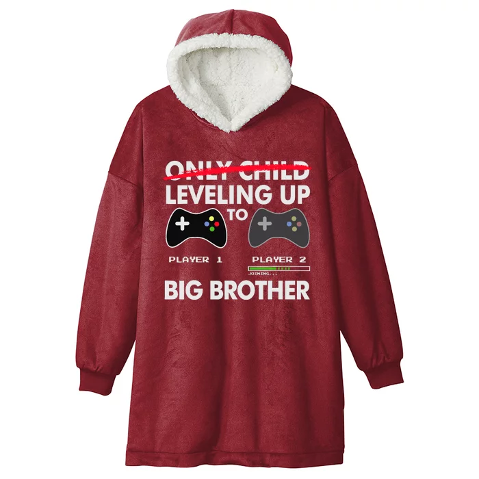 Leveling Up To Big Brother Video Game Player Hooded Wearable Blanket