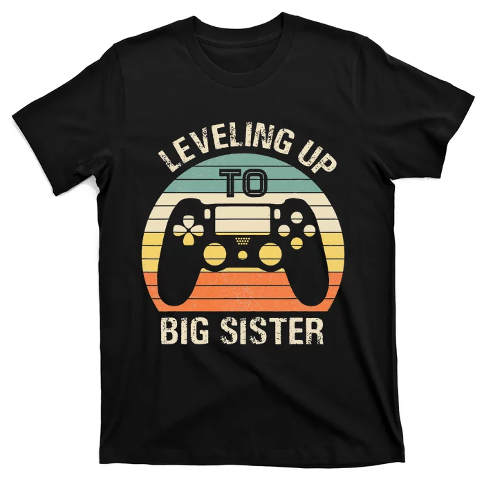 Leveling up to big sister cute gamer vintage T-Shirt