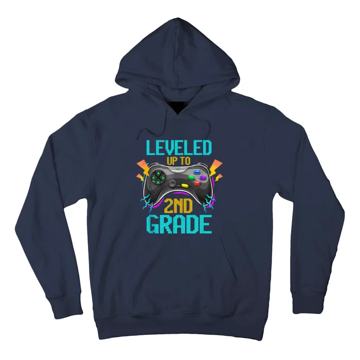 Leveled Up To 2nd Grade Video Gamer Back To School Boy Kid Hoodie