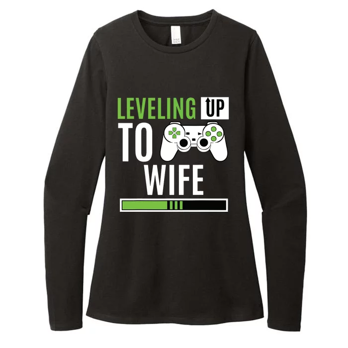 Leveling Up To Wife Gaming Engagement Bride Announcement Womens CVC Long Sleeve Shirt