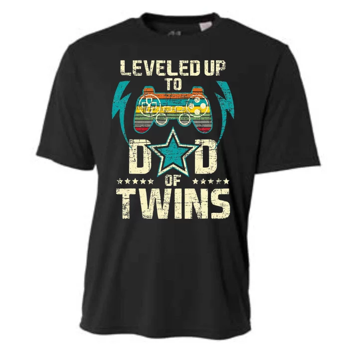 Leveled Up To Dad Of Twins Twin Dad Father Of Twins Cooling Performance Crew T-Shirt