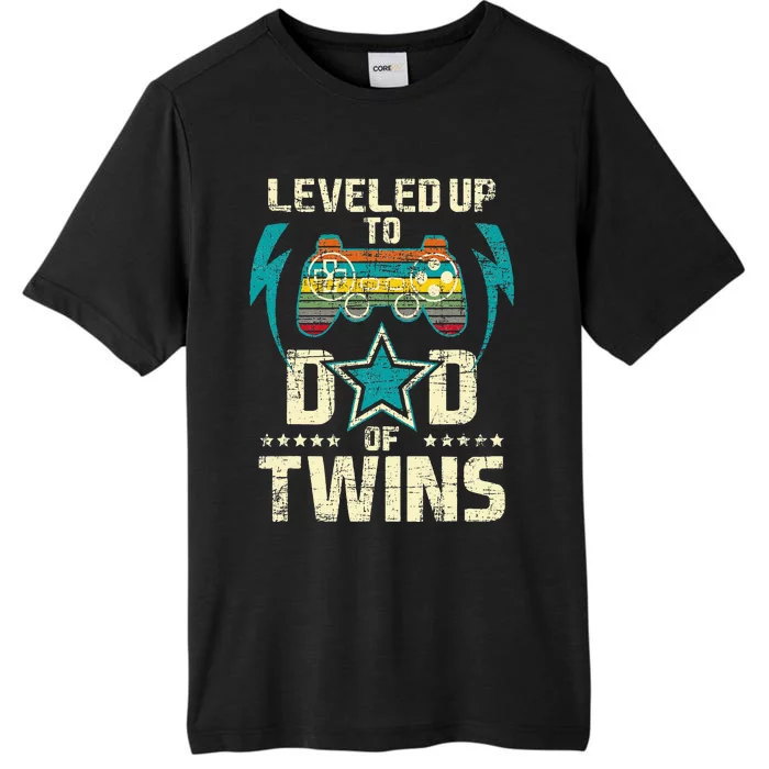 Leveled Up To Dad Of Twins Twin Dad Father Of Twins ChromaSoft Performance T-Shirt