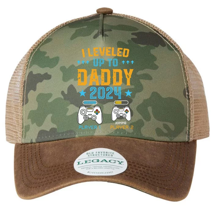 Leveled Up To Daddy 2024 Promoted To Dad Level Unlocked Legacy Tie Dye Trucker Hat