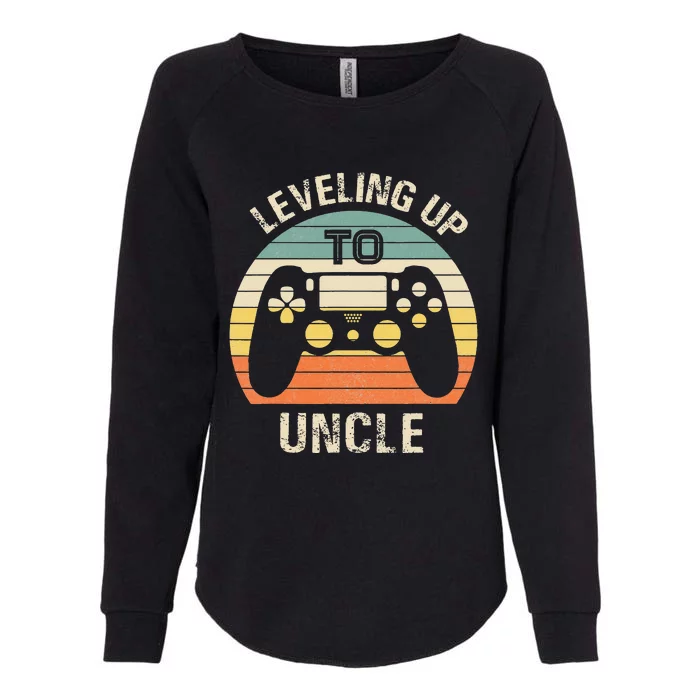 Leveling up to uncle 2021 funny video gamer vintage Womens California Wash Sweatshirt