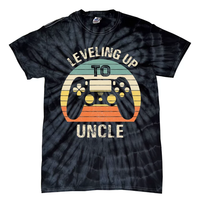 Leveling up to uncle 2021 funny video gamer vintage Tie-Dye T-Shirt