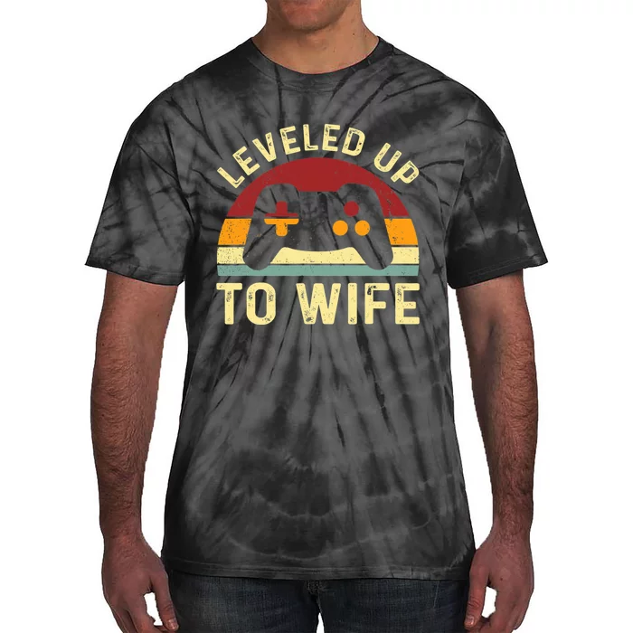 Leveled up To Wife Newlywed Bride Just Married Couple Tie-Dye T-Shirt