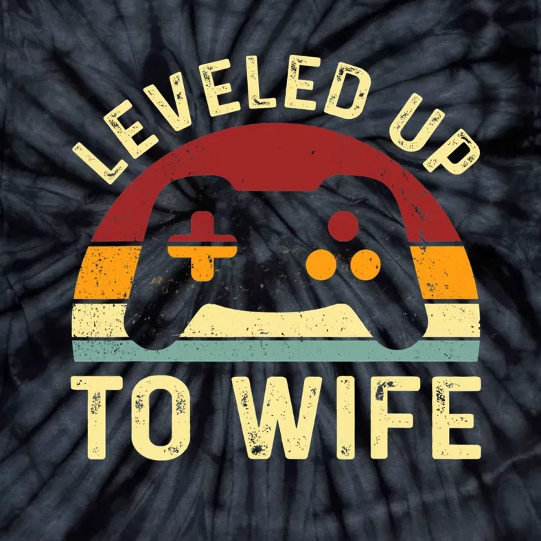 Leveled up To Wife Newlywed Bride Just Married Couple Tie-Dye T-Shirt