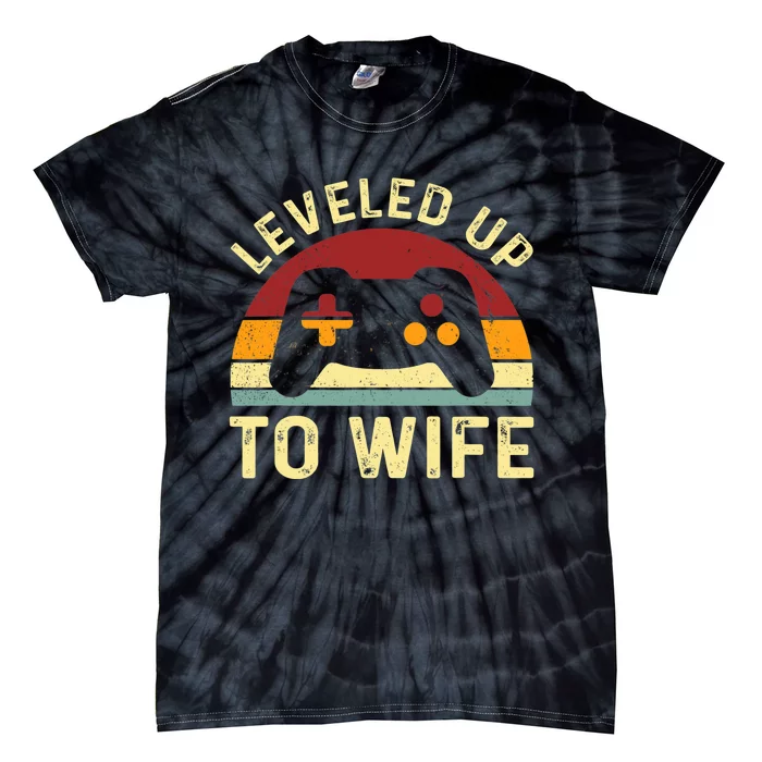 Leveled up To Wife Newlywed Bride Just Married Couple Tie-Dye T-Shirt