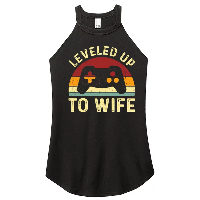 Leveled up To Wife Newlywed Bride Just Married Couple Women’s Perfect Tri Rocker Tank